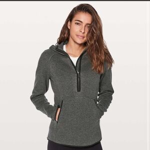 Lululemon Fleece & Thank You Pullover Heathered Black / Black size 2